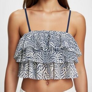 Aerie ruffle cami lace tiered bralette top